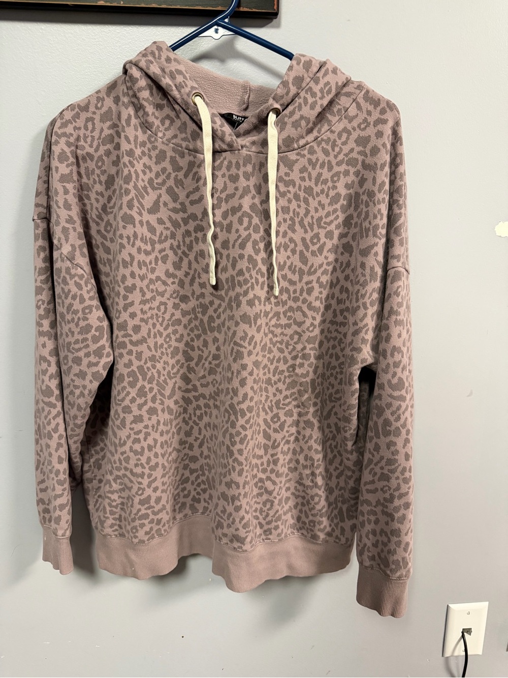 Buffalo David Bitton Taupe Leopard Print Hoodie Sweatshirt